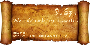 Vörösváry Szabolcs névjegykártya