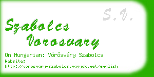 szabolcs vorosvary business card
