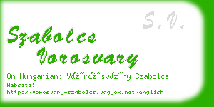 szabolcs vorosvary business card